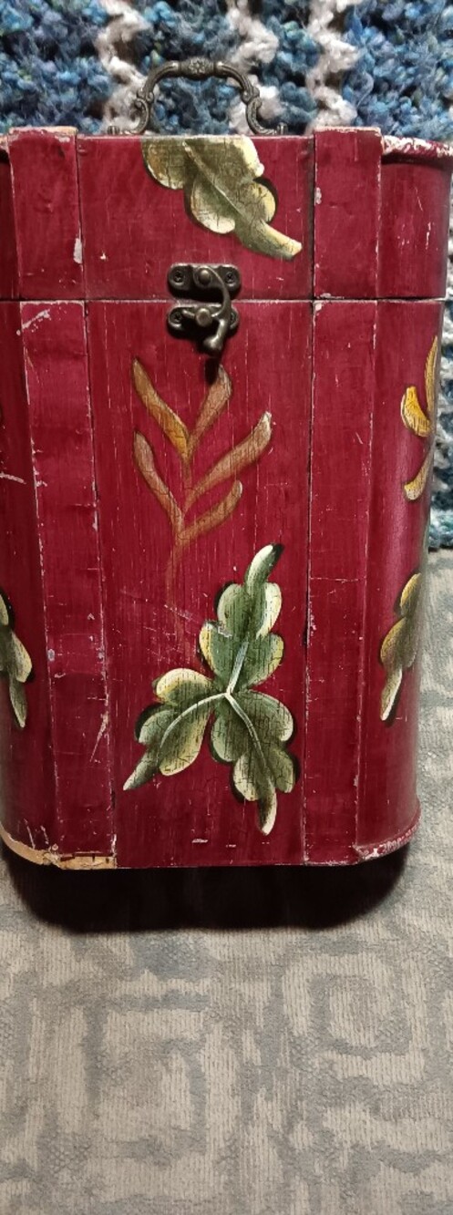 Hand-Painted Red Floral Decorative Accent Box